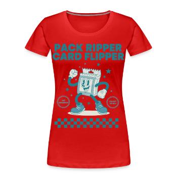Pack Ripper Card Flipper Trading Card Booster Pack - Frauen Premium Bio T-Shirt - Rot - Vorne - Mia (176cm)