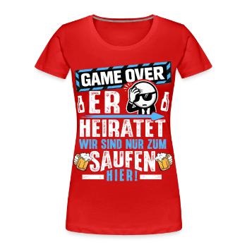 Rumbling Men's T-Shirt Bachelor Party Bachelor Party - Women's Premium Organic T-Shirt - red - Front - Mia (176cm)