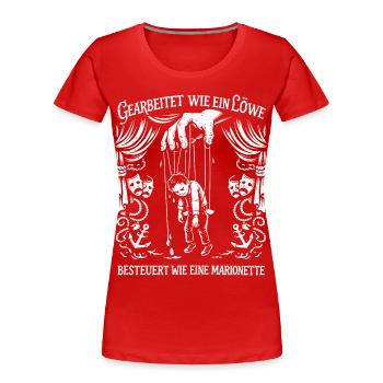 Ça a marché comme un lion - T-shirt bio Premium Femme - rouge - Devant - Mia (176cm)