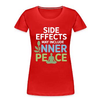 Naturopath Side Effects Inner Peace Professional  - Women's Premium Organic T-Shirt - red - Front - Mia (176cm)