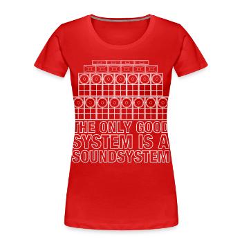 Soundsystem Reggae Bass Jungle - Frauen Premium Bio T-Shirt - Rot - Vorne - Mia (176cm)