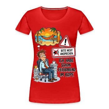 Rêve de plage après le travail - T-shirt bio Premium Femme - rouge - Devant - Mia (176cm)