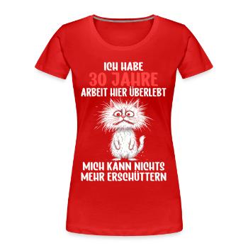 30 Year Company Anniversary Service Anniversary Work - Women's Premium Organic T-Shirt - red - Front - Mia (176cm)