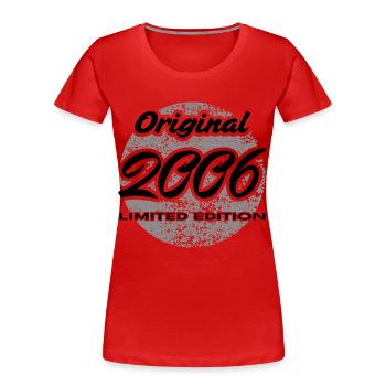 20e anniversaire 2006 cadeau pour hommes et femmes - T-shirt bio Premium Femme - rouge - Devant - Mia (176cm)