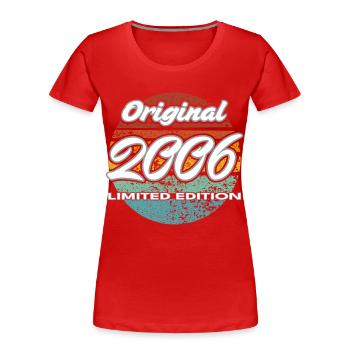 20e anniversaire 2006 cadeau pour hommes et femmes - T-shirt bio Premium Femme - rouge - Devant - Mia (176cm)