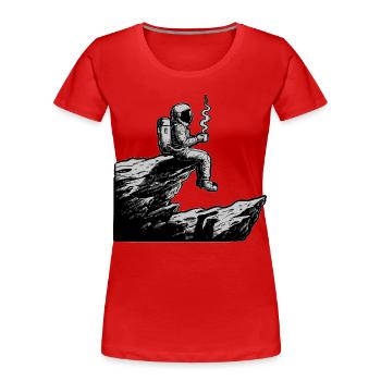 Astronaut Café Espace Falaise - Women's Premium Organic T-Shirt - red - Front - Mia (176cm)