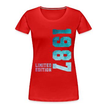 1987 Limited Edition 39 Years Anniversary - Women's Premium Organic T-Shirt - red - Front - Mia (176cm)