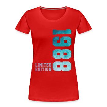 1988 Limited Edition 38-jähriges Jubiläum - Frauen Premium Bio T-Shirt - Rot - Vorne - Mia (176cm)