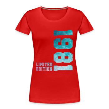 1981 Limited Edition 45 Jahre Jubiläum - Frauen Premium Bio T-Shirt - Rot - Vorne - Mia (176cm)