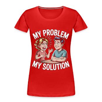 Pediatric OT My Problem My Solution Pictogram Dad - Frauen Premium Bio T-Shirt - Rot - Vorne - Mia (176cm)