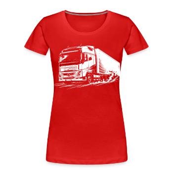 Highway Titan - Frauen Premium Bio T-Shirt - Rot - Vorne - Mia (176cm)