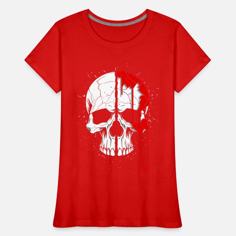 Split skull with red paint Women's Premium Organic T-Shirt