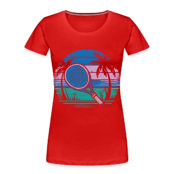 Pádel Vintage - T-shirt bio Premium Femme - rouge - Devant - Mia (176cm)
