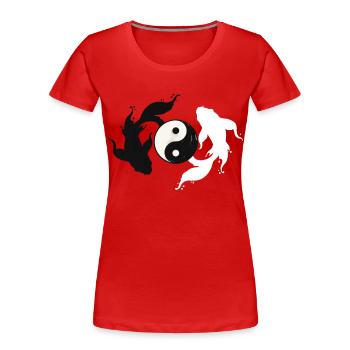 Yin und Yang Harmonie - Frauen Premium Bio T-Shirt - Rot - Vorne - Mia (176cm)
