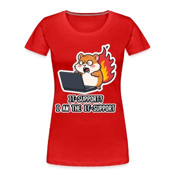IT Support Hamster - Der pure Wahnsinn - Frauen Premium Bio T-Shirt - Rot - Vorne - Mia (176cm)