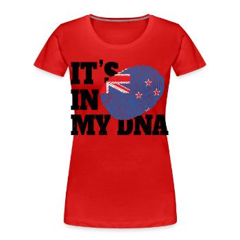 It's In My DNA New Zealand Genes Funny NZ - Women's Premium Organic T-Shirt - red - Front - Mia (176cm)