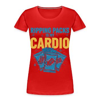 Ripping Packs Is My Cardio Trading Card Booster - Women's Premium Organic T-Shirt - red - Front - Mia (176cm)