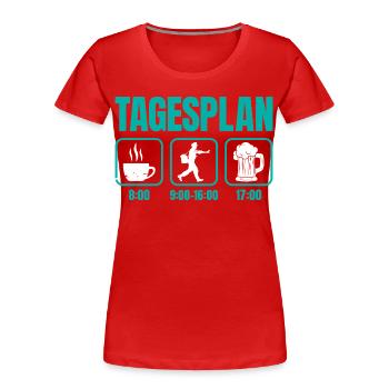 Postman DAILY SCHEDULE Delivering Packages Funny - Women's Premium Organic T-Shirt - red - Front - Mia (176cm)