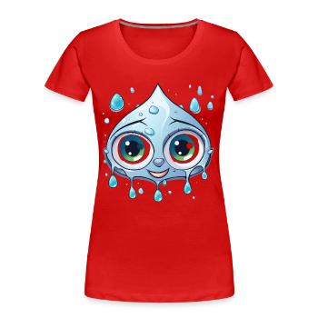 Motif de goutte d’eau de Kawaii - T-shirt bio Premium Femme - rouge - Devant - Mia (176cm)