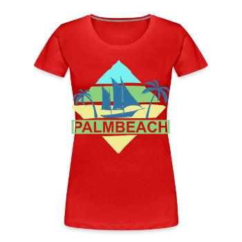 Palm Beach Summer Style Vacation Shirt - Women's Premium Organic T-Shirt - red - Front - Mia (176cm)