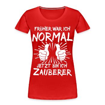 Zauberer - Frauen Premium Bio T-Shirt - Rot - Vorne - Mia (176cm)