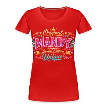 Mandy Original Limited Edition Shirt Frau - Frauen Premium Bio T-Shirt - Rot - Vorne - Mia (176cm)