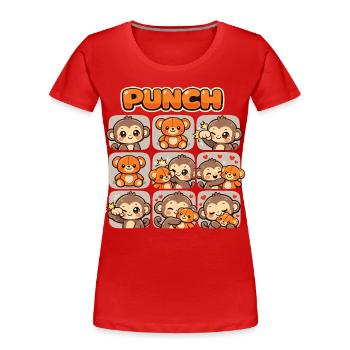 Monkey Cute Baby Fist Punch Gift - Women's Premium Organic T-Shirt - red - Front - Mia (176cm)