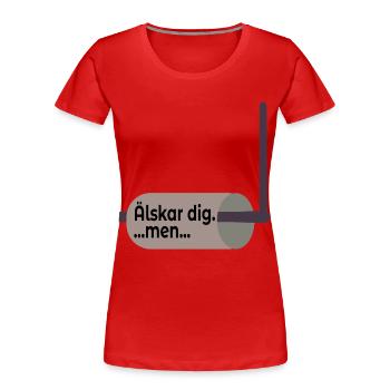 Toilet Paper Holder Relation - Women's Premium Organic T-Shirt - red - Front - Mia (176cm)