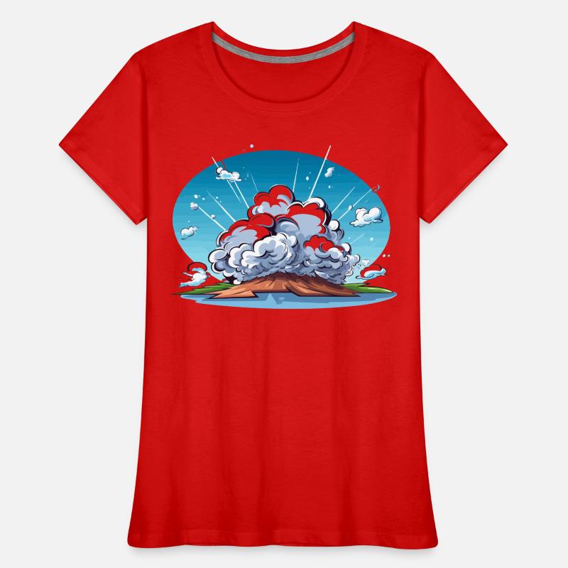 Comic Explosion im Landschaftspanorama Frauen Premium Bio T-Shirt