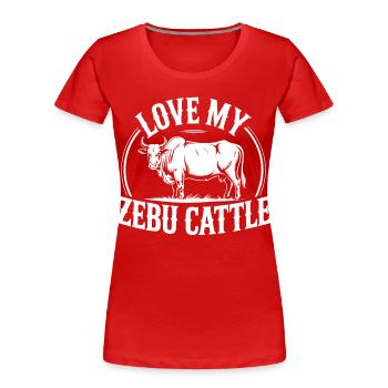 Élevage de bétail zébouin - T-shirt bio Premium Femme - rouge - Devant - Mia (176cm)