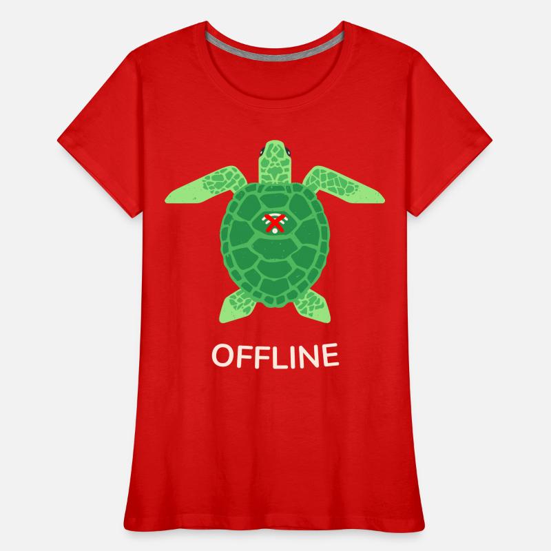 Offline-Modus Turtle Frauen Premium Bio T-Shirt