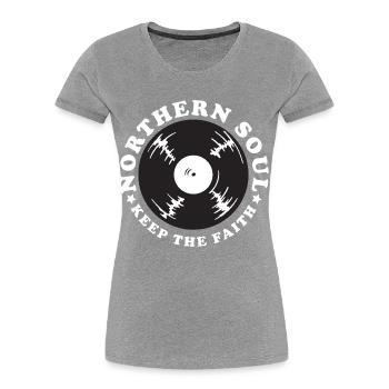 Northern Soul Vintage - Frauen Premium Bio T-Shirt - Navy - Vorne - Mia (176cm)