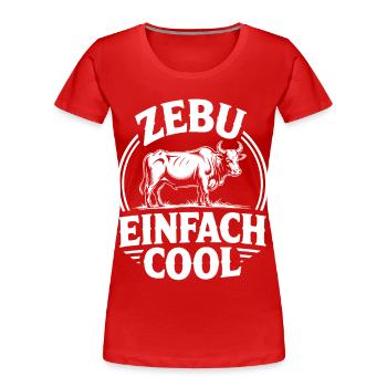 Zebu Einfach Cool Kreislogo - Frauen Premium Bio T-Shirt - Rot - Vorne - Mia (176cm)