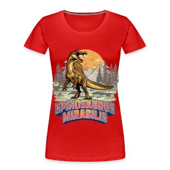 Spinosaurus Mirabilis Retro New Dinosaur - Women's Premium Organic T-Shirt - red - Front - Mia (176cm)
