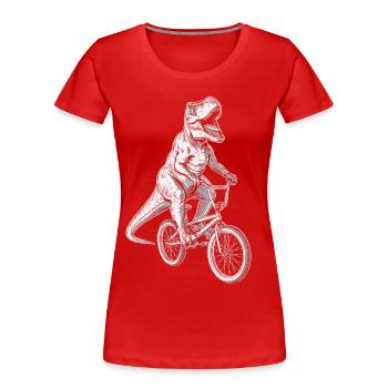 BMX Vélo Dinosaure Garçons Vélo BMX Kids - T-shirt bio Premium Femme - rouge - Devant - Mia (176cm)