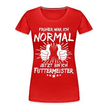 Futtermeister - T-shirt bio Premium Femme - rouge - Devant - Mia (176cm)