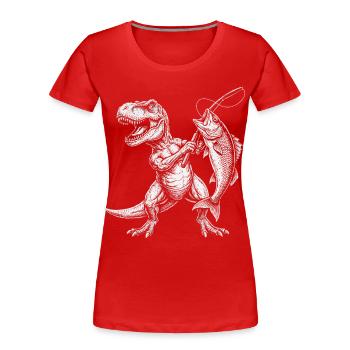Pêcheur, pêcheur, dinosaure, garçons, pêcheur masculin - T-shirt bio Premium Femme - rouge - Devant - Mia (176cm)