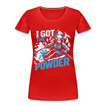 I got the Powder | Power Ski Girl - Women's Premium Organic T-Shirt - red - Front - Mia (176cm)