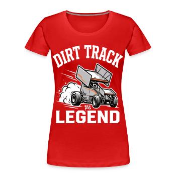 Dirt Track Legend Sprintcar Motiv - Frauen Premium Bio T-Shirt - Rot - Vorne - Mia (176cm)