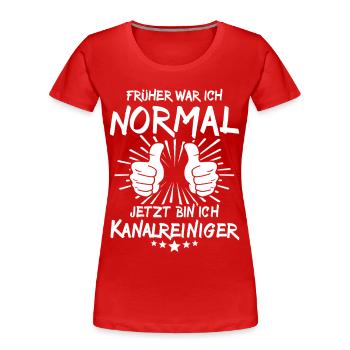 Nettoyeur d’égouts - T-shirt bio Premium Femme - rouge - Devant - Mia (176cm)