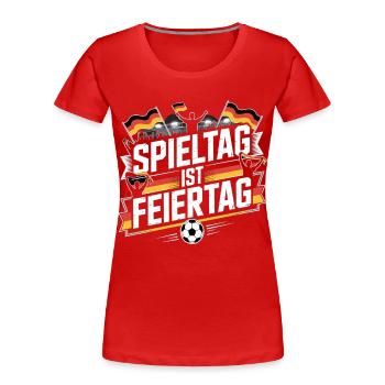 Match day is a public holiday Germany Fan - Women's Premium Organic T-Shirt - red - Front - Mia (176cm)