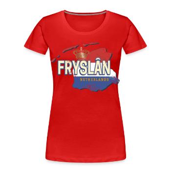 Friesland Niederlande Landkarte Holland Sovenir - Frauen Premium Bio T-Shirt - Rot - Vorne - Mia (176cm)