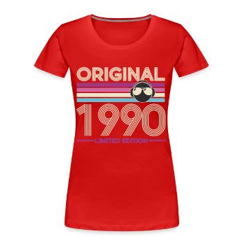 Original 1990 Édition Limite - T-shirt bio Premium Femme - rouge - Devant - Mia (176cm)