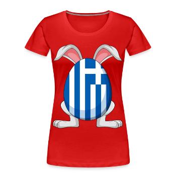 Kleiner Tsourekaki, griechischer Oster-Pascha-Hase, - Frauen Premium Bio T-Shirt - Rot - Vorne - Mia (176cm)