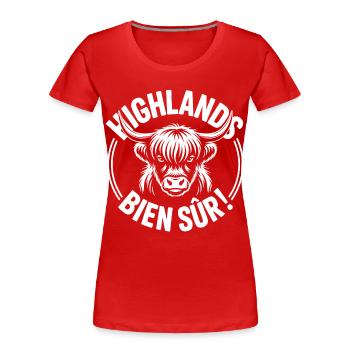 Highlands Bien Sûr - Frauen Premium Bio T-Shirt - Rot - Vorne - Mia (176cm)
