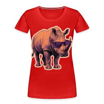 Rhinoceros Rhinoceros Sunglasses Risography - Women's Premium Organic T-Shirt - red - Front - Mia (176cm)