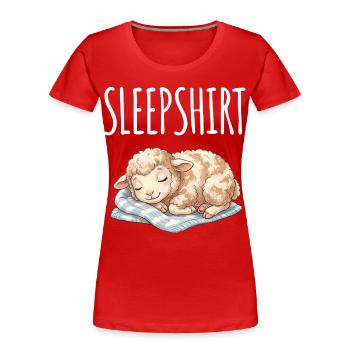 Sheep Sleep Shirt Lamb - Women's Premium Organic T-Shirt - red - Front - Mia (176cm)