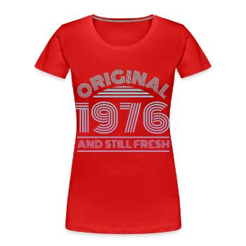 Vintage 1976 - Frauen Premium Bio T-Shirt - Rot - Vorne - Mia (176cm)