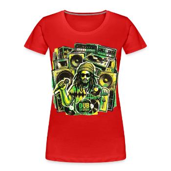 Dub Reggae Soundsystem - Frauen Premium Bio T-Shirt - Rot - Vorne - Mia (176cm)