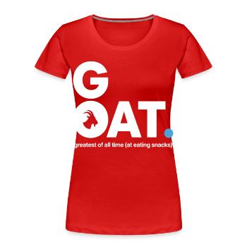 Déclaration de la collation GOAT - T-shirt bio Premium Femme - rouge - Devant - Mia (176cm)